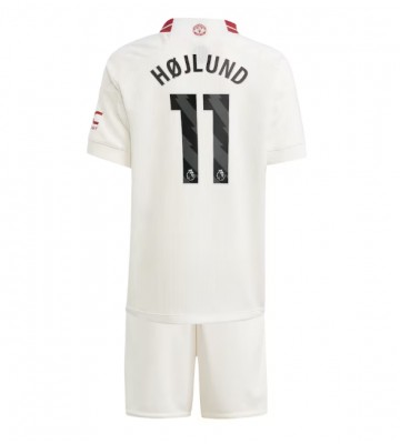 Manchester United Rasmus Hojlund #11 Tredje Kläder Barn 2023-24 Kortärmad (+ Korta byxor)